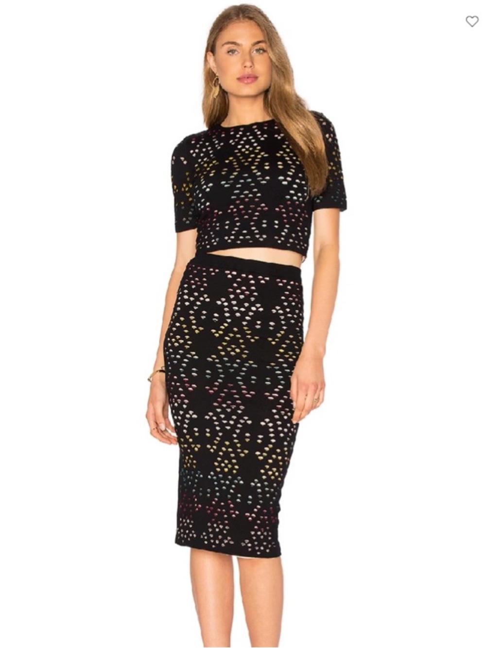 Alice and Olivia Multicolor Crop Top Pencil Skirt Set